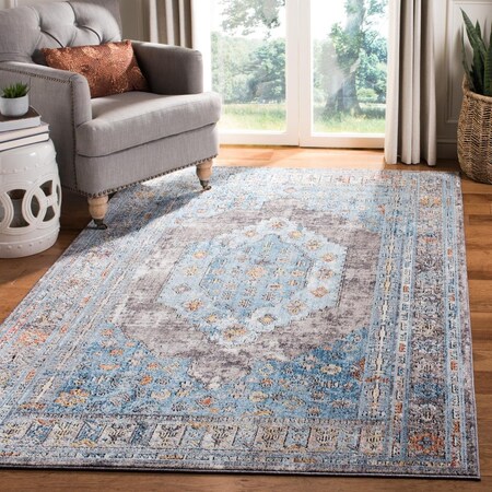 Safavieh 5 ft. 1 in. x 7 ft. 6 in. Bristol Rectangle Power Loomed Area Rug Grey & Blue BTL366F-5